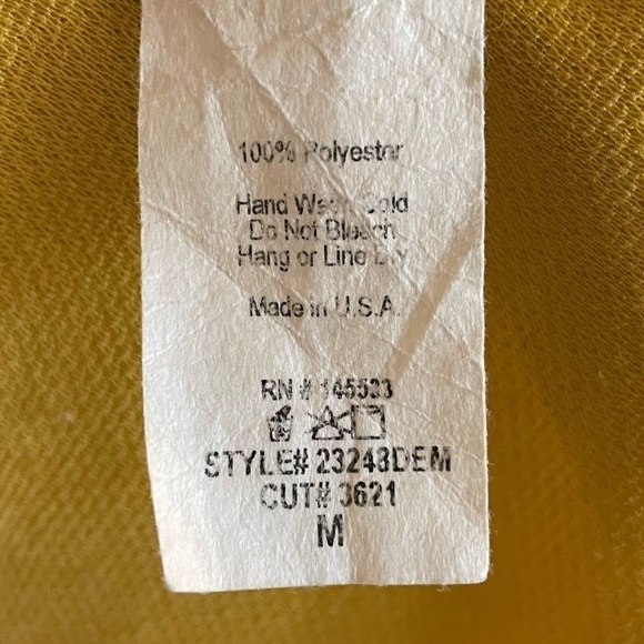 Anthropologie W5 Polka Dot Back Zip Top in Mustard, Size M - Picture 6 of 6